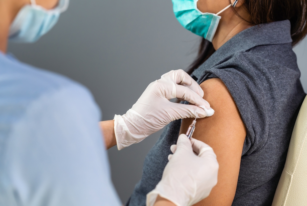 A patient at the doctor's office getting a vaccine shot. Credit: Shutterstock
